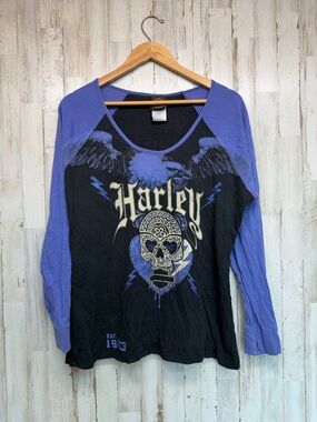Harley Davidson Ryde To Live Long Sleeve Womens Size XXL San Benito Texas